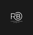 initial rb letter logo with circle template vector image