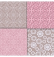 romantic style pink pattern set vector image vector image