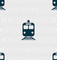 train icon sign seamless pattern with geometric vector image vector image