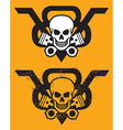 v8 engine emblem with skull and pistons vector image vector image