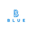 initial b with blue logo design vector image vector image