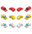 set cars multicolored tech service isometric vector image