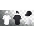 white and black t-shirts with caps vector image