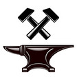 anvil and hammer icons isolated on white vector image