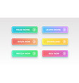 colorful clean buttons for websites vector image