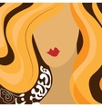 girl face with red hair vector image