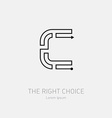 letter c line art rebus concept logotype icon vector image
