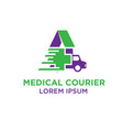 medical courier logo designs vector image vector image