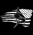 swordfish in white line on black background vector image vector image