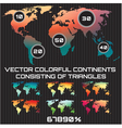 set of colored maps of the world consisting of tri vector image