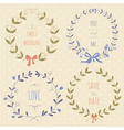 set of hand drawn wedding wreaths vector image vector image