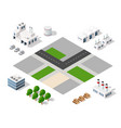 set of modern isometric buildings vector image vector image