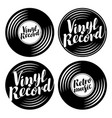 set of music icons in the form vinyl records vector image