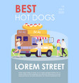 best hot dogs brochure template street food vector image