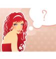 girl with red hair vector image