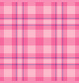 plaid seamless pattern in pink check fabric vector image