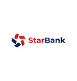 simple red blue star financial related business vector image vector image