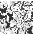 seamless pattern with silhouette butterflies vector image vector image