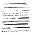 set of hand drawn underline vector image vector image