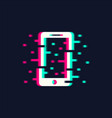 telephone in trendy glitch style vector image