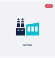 two color factory icon from delivery and logistic vector image
