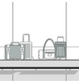 various travel bags on baggage carousel vector image