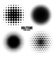 circle halftone design elements with black dots vector image