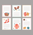 knitting elements cards blank paper notes vector image vector image