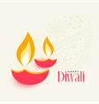 two diwali diya on white background vector image vector image