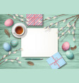 easter top view background vector image vector image