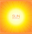 sun orange halftone circles background vector image
