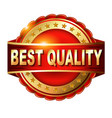 best quality guarantee golden label with ribbon vector image