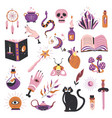 magic symbols and items witchcraft sorcery vector image