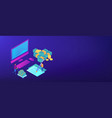 cash flow statement isometric 3d banner header vector image vector image