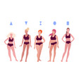different body positive female figures vector image vector image