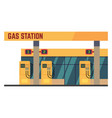 gas station facade cartoon city service building vector image