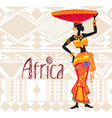 african woman in ethnic dress on ornament vector image vector image