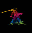 group samurai warrior ronin with weapon vector image vector image