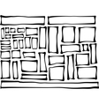 hand-drawn rectangle and square shapes over white vector image