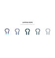jumping rope icon in different style two colored vector image vector image