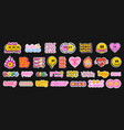 cool trendy smile stickers pack set of groovy vector image vector image