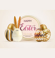 happy easter festive background design vector image