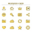 business and web yellow fill icons set vector image