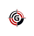 compass guide solution letter g vector image