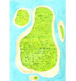 top view island watercolor background vector image