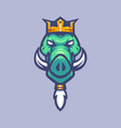 boar king mascot logo design with modern vector image vector image