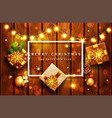 for merry christmas and happy new vector image vector image