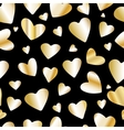 golden foil heart seamless pattern vector image