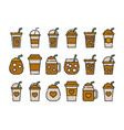 iced coffee cup icon colorline design mug vector image vector image