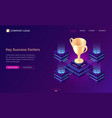 key success factors isometric business concept vector image vector image